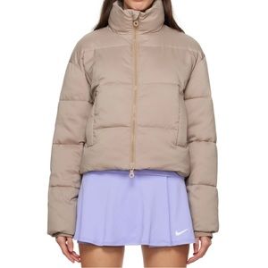 Girlfriend collective Beige cropped puffer